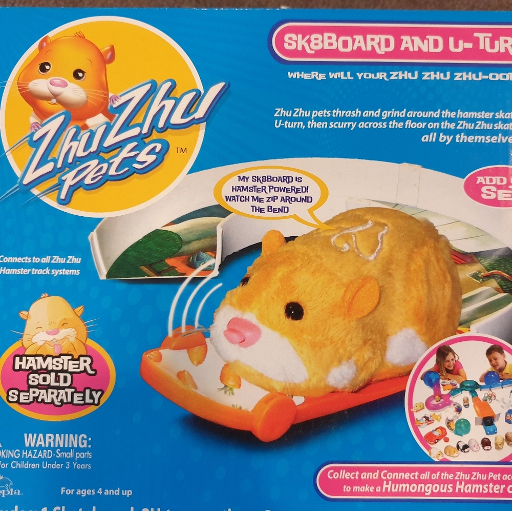 Zhu Zhu pet skateboard and U-turn